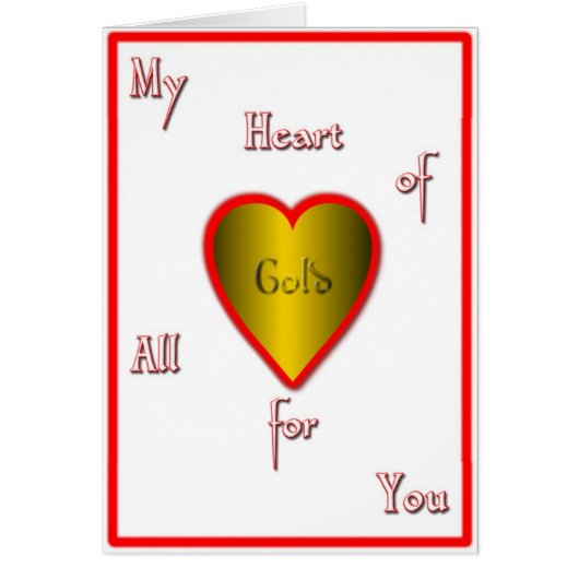 My heart of Gold Cards (Front)