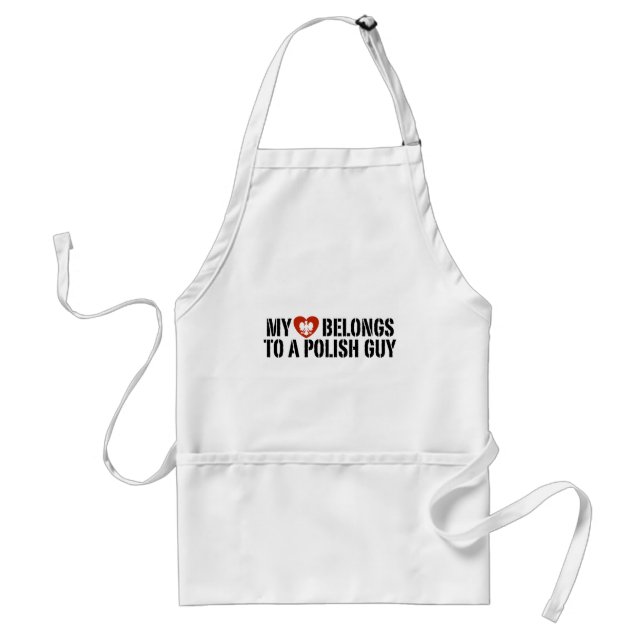 My Heart Polish Guy Adult Apron (Front)