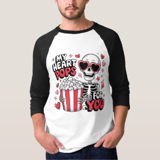 My Heart Pops for You Skeleton Valentine's Day T-Shirt