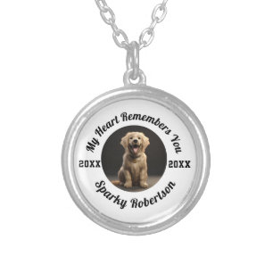 My Heart Remembers You Pet Memorial Silver Plated Necklace