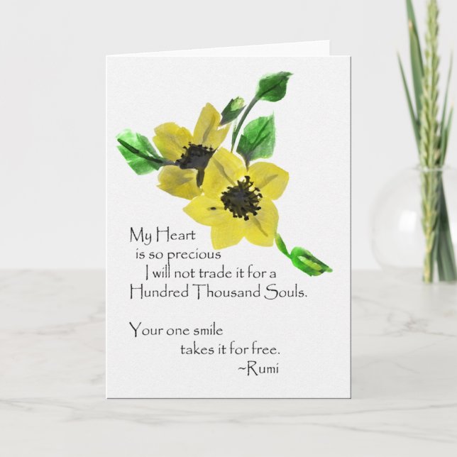 My Heart Rumi Watercolor Greeting Card (Front)