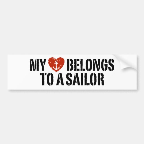 My Heart Sailor Bumper Sticker
