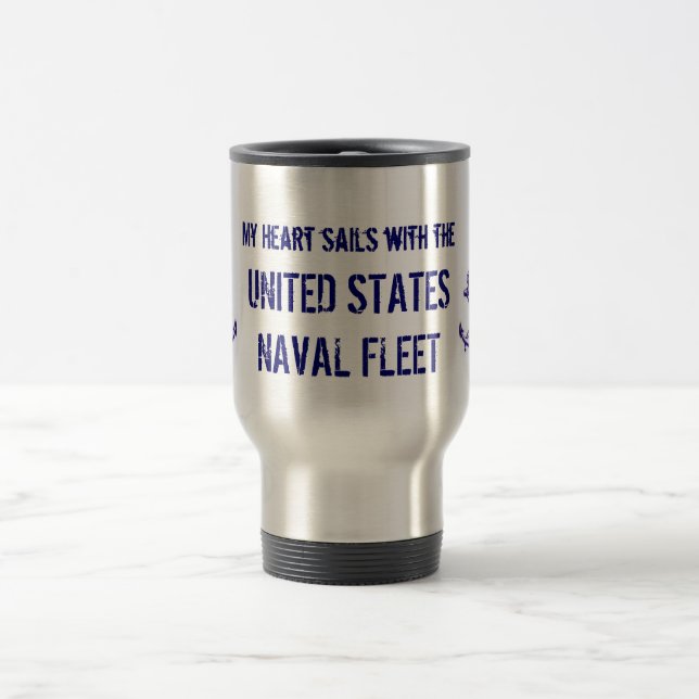 MY HEART SAILS WITH THE UNITED STAINLESS STEEL TRAVEL MUG (Center)