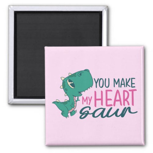 My Heart Saur Funny Dinosaur Cute Valentines Day Magnet