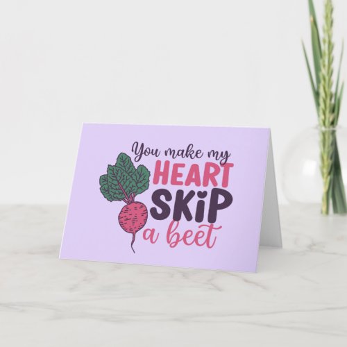 My Heart Skip A Beet Cute Funny Valentines Day Holiday Card