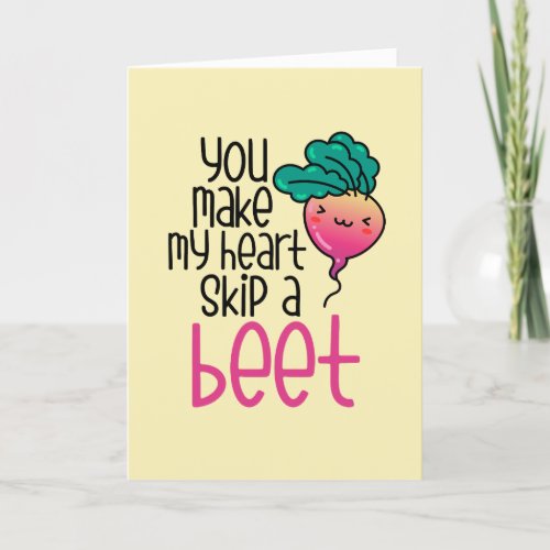 My Heart Skip A Beet Cute Pun Funny Valentines Day Holiday Card