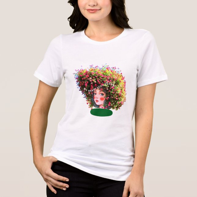 My Heart Still Young – Artistic Tree Hair Girl  Tri-Blend Shirt (Front)