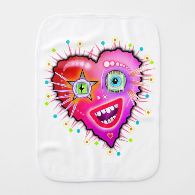 MY HEART WILL GLOW ON BABY BURP CLOTH (Front)
