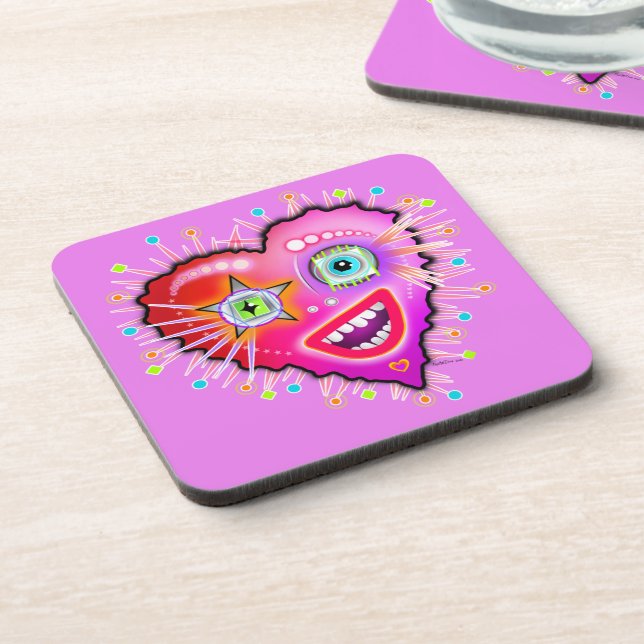 MY HEART WILL GLOW ON BEVERAGE COASTER (Left Side)
