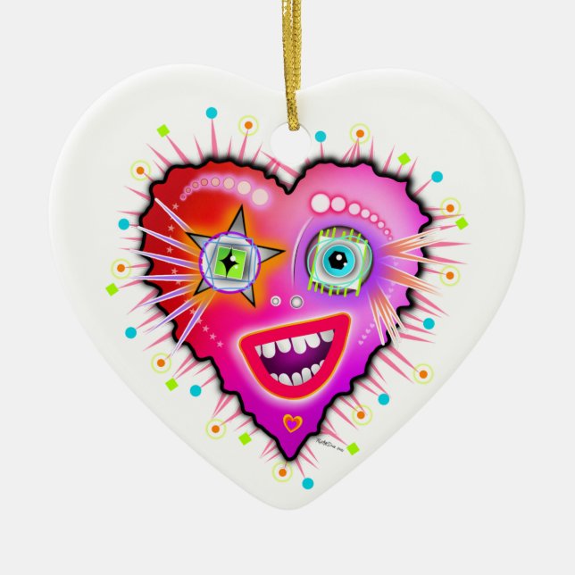 MY HEART WILL GLOW ON CERAMIC ORNAMENT (Front)