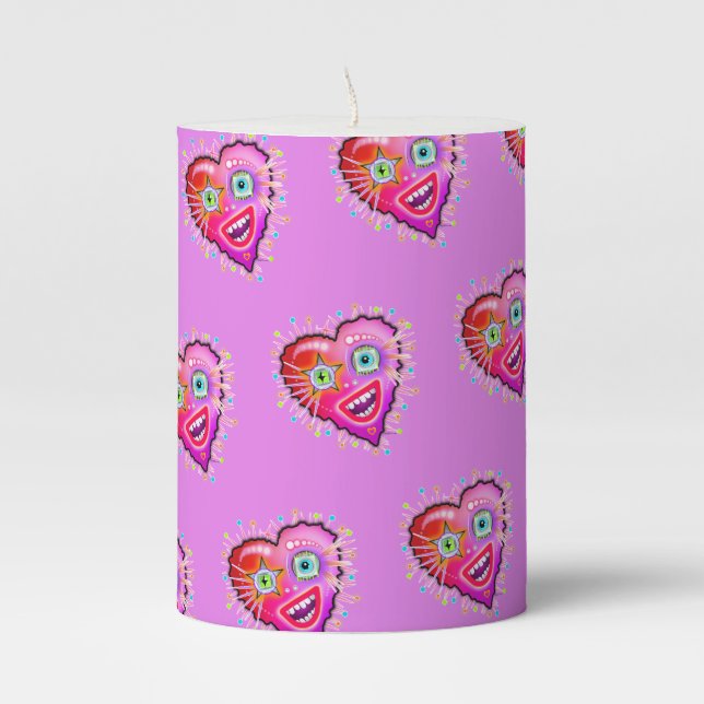 MY HEART WILL GLOW ON PILLAR CANDLE (Front)