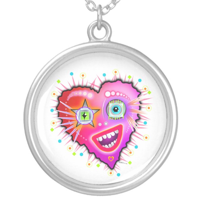 MY HEART WILL GLOW ON SILVER PLATED NECKLACE (Front)