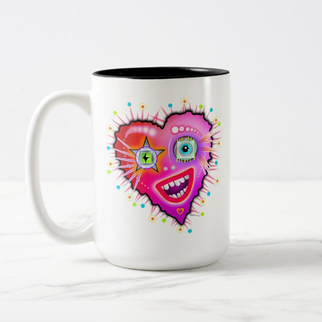 MY HEART WILL GLOW ON Two-Tone COFFEE MUG (Left)