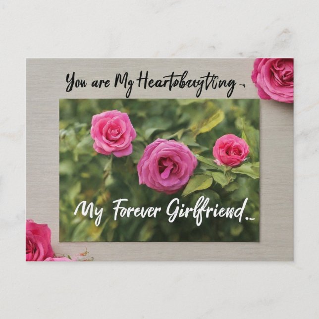 "My Heartbeat, My Everything—My Forever Girlfriend Postcard (Front)