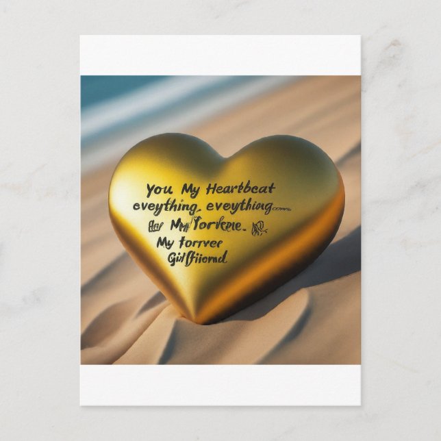 My Heartbeat, My Everything—My Forever Girlfriend Postcard (Front)