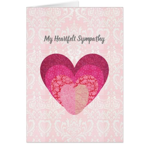 My Heartfelt Sympathy Quilt Look Heart Card