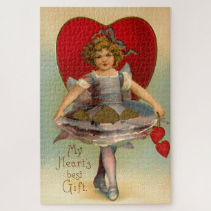 My Heart's Best Gift Vintage Victorian Valentine's Jigsaw Puzzle