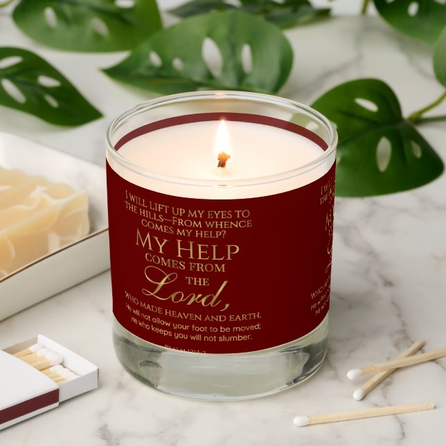My Help Comes From The Lord Bible Verse  Scented Candle (Lit)