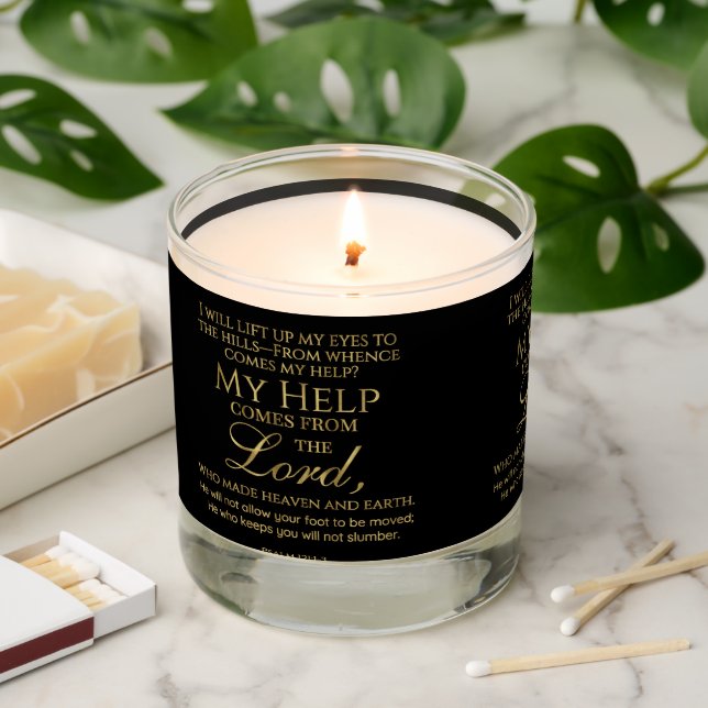 My Help Comes From The Lord Bible Verse  Scented Candle (Lit)