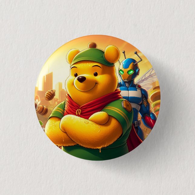My Hero Academia Winnie the Pooh 1 Button (Front)