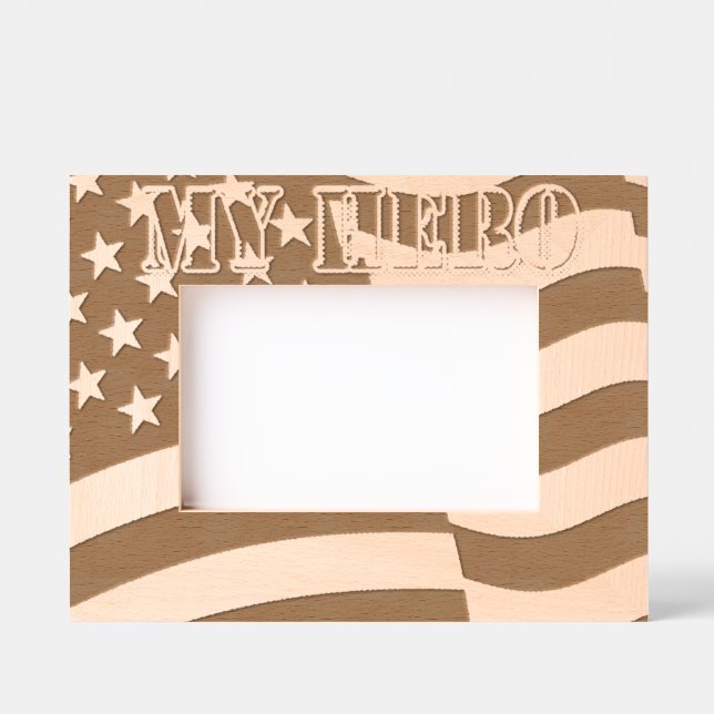 My Hero American Flag Engraved Frames (Front)