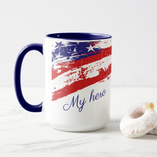 My Hero American Flag Solider Military Veteran Mug