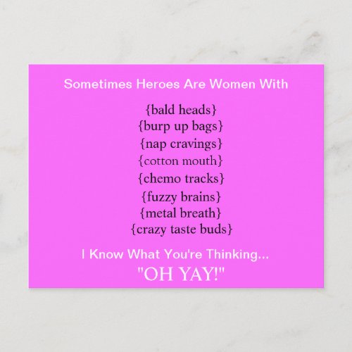 MY HERO Breast Cancer Postcard