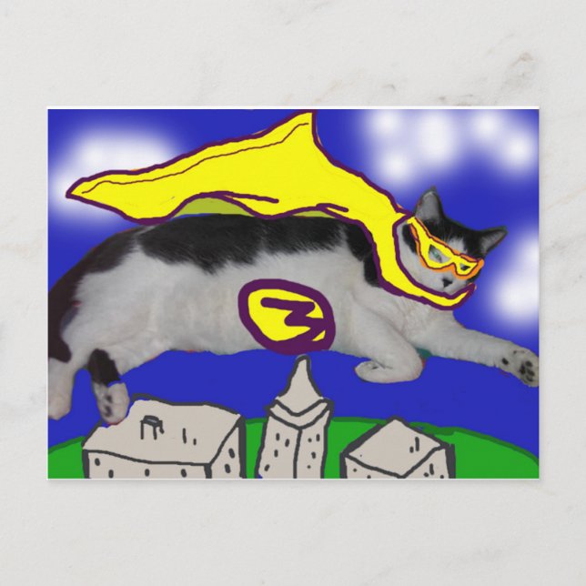 My Hero Cat Postcard (Front)