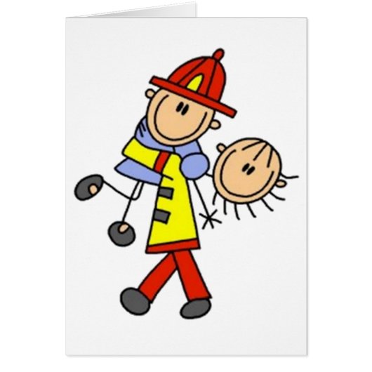 My Hero Firefighter Stick Figure Cards (Front)