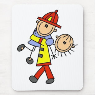 My Hero Firefighter Stick Figure Mouse Pad