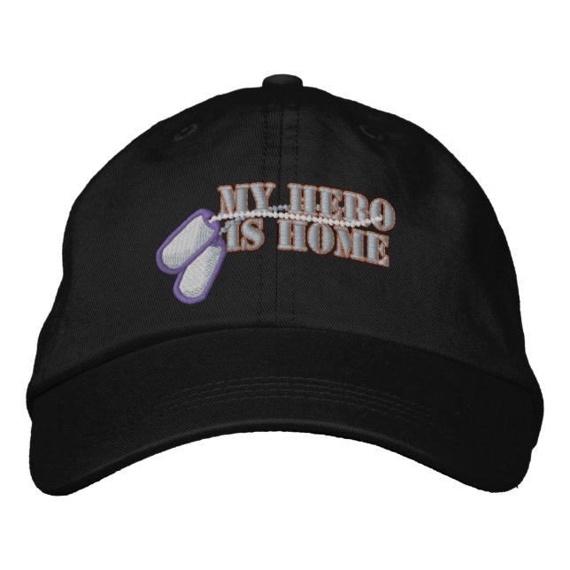 My Hero Is Home Embroidered Baseball Hat (Front)