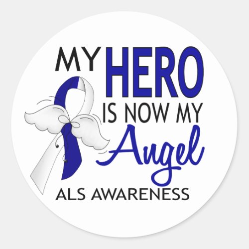 My Hero Is My Angel ALS Classic Round Sticker