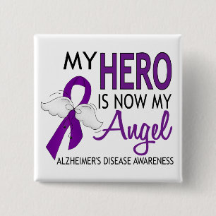 My Hero Is My Angel Alzheimer's Disease Button
