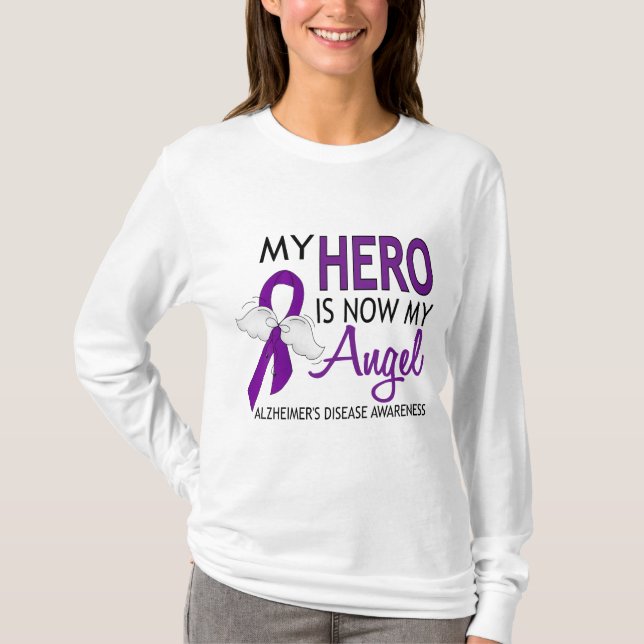 My Hero Is My Angel Alzheimer's Disease T-Shirt (Front)