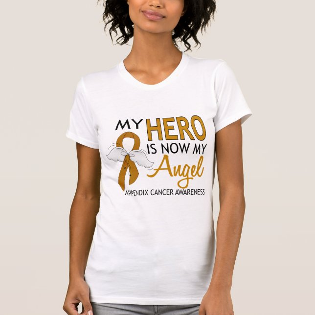 My Hero Is My Angel Appendix Cancer T-Shirt (Front)