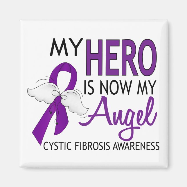 My Hero Is My Angel Cystic Fibrosis Magnet (Front)