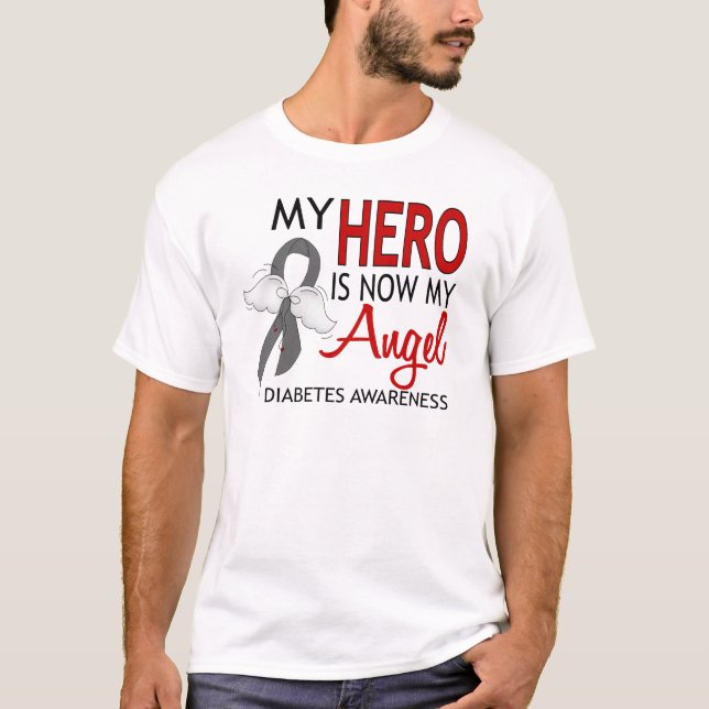 My Hero Is My Angel Diabetes T-Shirt (Front)