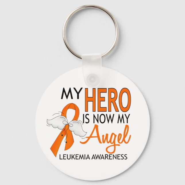 My Hero Is My Angel Leukemia Keychain (Front)