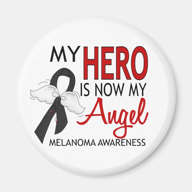 My Hero Is My Angel Melanoma Magnet (Front)