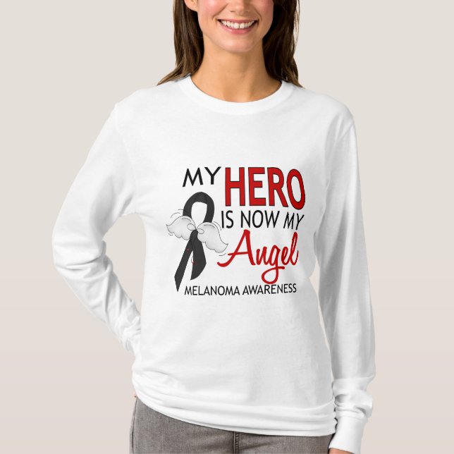 My Hero Is My Angel Melanoma T-Shirt (Front)