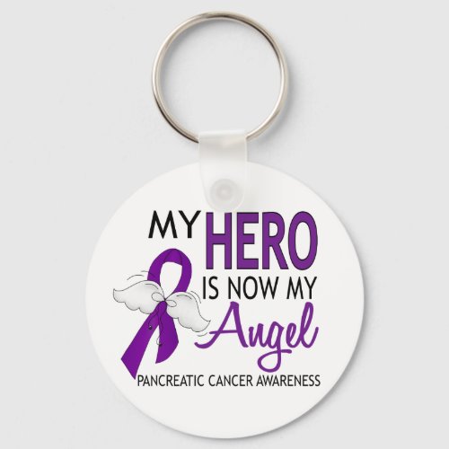 My Hero Is My Angel Pancreatic Cancer Keychain