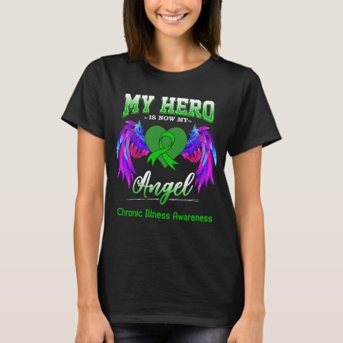My Hero Is Now My Angel Chronic Illness Awareness T_Shirt