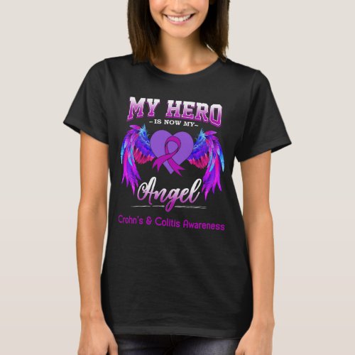 My Hero Is Now My Angel Crohns  Colitis Awarenes T_Shirt