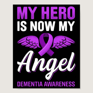 My Hero Is Now My Angel Dementia Awareness Alzheim Poster