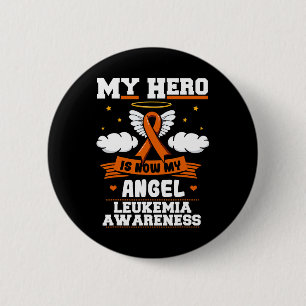 My Hero Is Now My Angel Leukemia Green Ribbon Clou Button