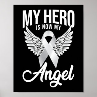 My Hero Is Now My Angel Lung Cancer Awareness Poster