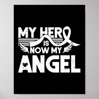 My Hero Is Now My Angel Lung Cancer Awareness Poster