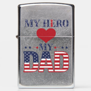 My Hero My Dad Zippo Lighter