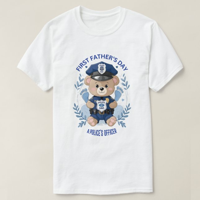 👮‍♂️💙 “My Hero, My Daddy” – First Father’s Day f T-Shirt (Design Front)