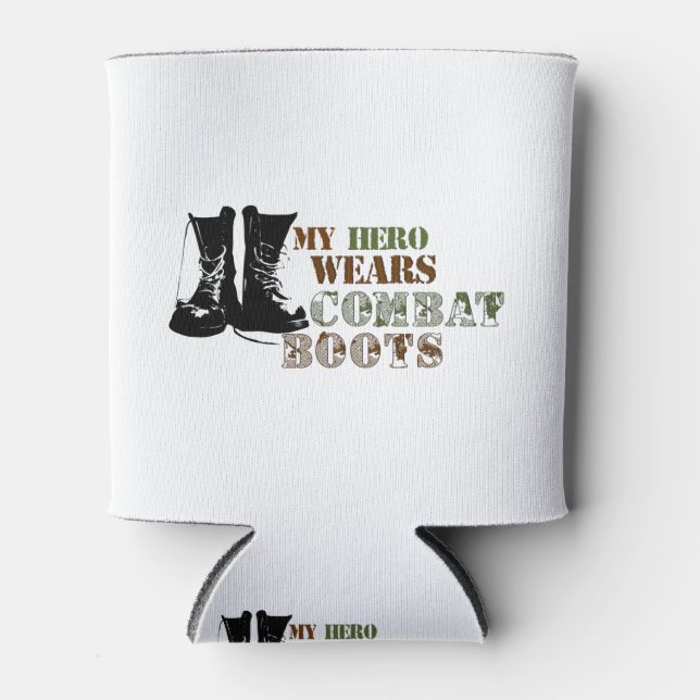 My Hero Wears Combat Boots Can Cooler (Front)